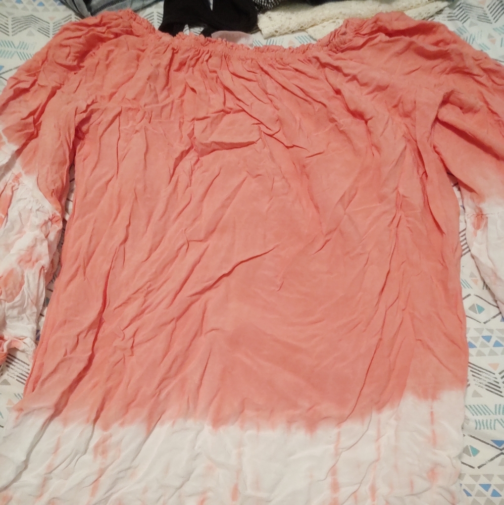 Coral tie dye dress